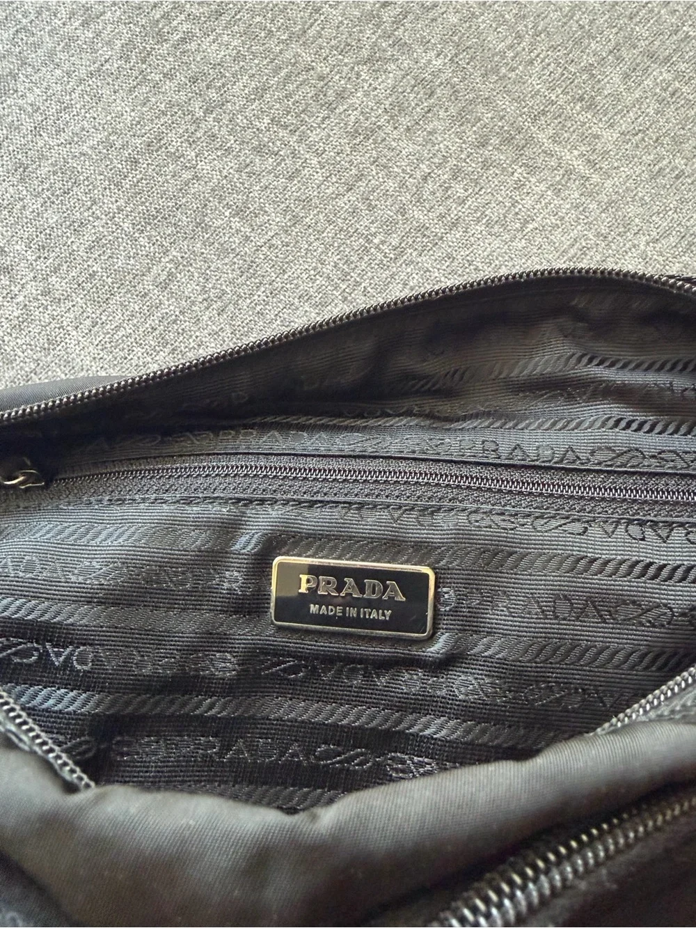 Prada Black Nylon Crossbody Messenger Bag with Buckle Accents